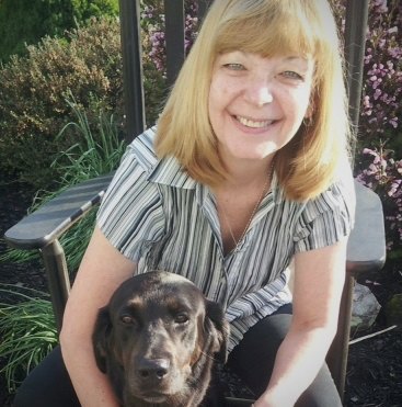 Kathy with her dog